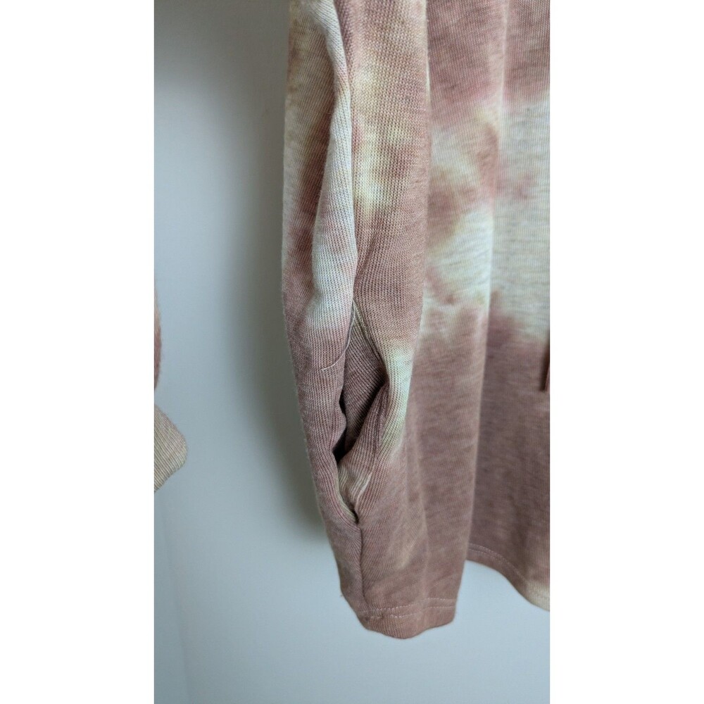 Phil Love Pink SZ M Tie-Dye Drop Shoulder Sweatshirt Comfy Oversized Boho Lounge - Picture 7 of 14